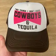 COWBOYS AND TEQUILA SNAPBACK TRUCKERS CAP NEW WOMENS VINTAGE 80S COWGIRLS