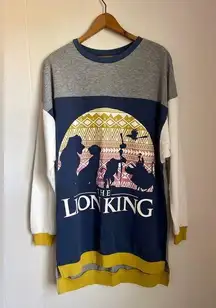 Lion King Tunic Sleep Shirt Long Sleeve Soft Hi Lo Womens Medium Pajamas
