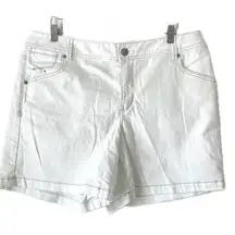 Lane Bryant Denim Shorts White Contrast Stitching 6” Inseam Women’s Size 18