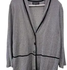 Jones New York 1X women’s collection cardigan soft grey blazer $69