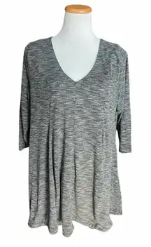 Womens Old Navy Gray Heathered Maternity V Neck 3/4 Sleeve Tunic Top - Sz XL
