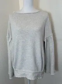Free People Grey‎ lace cutout sweatshirt. Small