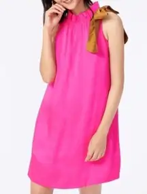 J.CREW Pink Swingy bow-neck Shift dress S