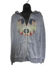 Roxy  Grey Full Zip Up Hoodie with picket size M