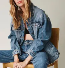 ZARA Women’s Distressed Jean Jacket