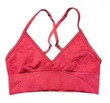 Lululemon Sports Bra Red Seamless‎ Crossback S Adjustable Straps Yoga Stretch