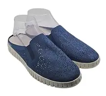 JSPORT Women’s Floral Mule Slip-On Shoes Blue Size 8M Comfort Casual Excellent