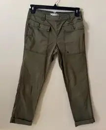 Hei Hei Anthropologie Women's Rolled Ankle Cotton Spandex Pants Green 29X28