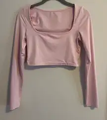 Amazon Pink Long Sleeve Cropped  Top