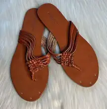 American Eagle Brown Woven Thong Sandals