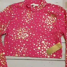 Juniors Stretch Crop Top Pink Gold XL