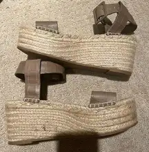 Tan Woven Wedge Sandals- Vince