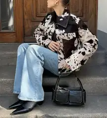 Judy Blue Cow Print Denim Jacket