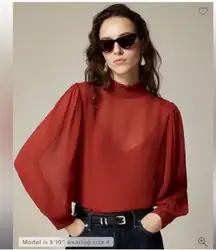 J.Crew Ruffleneck top in chiffon