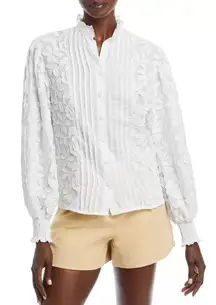 Waimari Magnolia Floral Button-Up Blouse Small