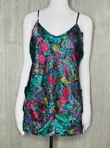 Vintage floral damask print silky pajama set with matching robe shorts top robe