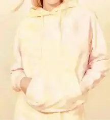 Reformation Tanner Tie Dye Hoodie in Creamsicle‎ Pink White