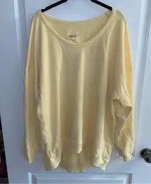 Summer Daze Sweatshirt in Yellow Off The Shoulder Size Large