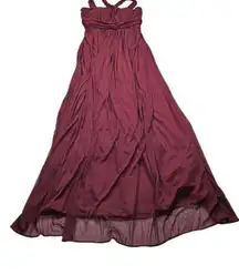 Birdy Grey Kiko Mesh Bridesmaid Dress Red Cabernet Size Large