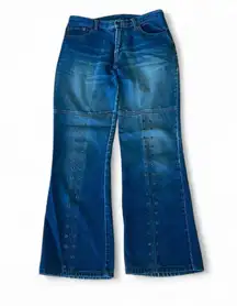 Vintage Clio Flare Denim Jeans With studded eyelet detail size 8