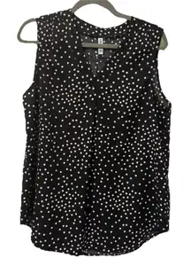 Black And White‎ Polka Dot Size Medium Sleeveless Dress Tank Blouse