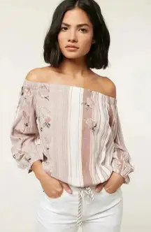 O'Neill Womens Adalyn Multi Colored L/S Top Size Large‎