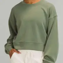 83. Lululemon Perfectly Oversized Cropped Crew *Softstreme™ Green Twill