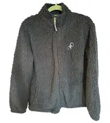 Boxercraft Womens Large L Sherpa Fleece Jacket Full Zip‎ Black Cozy