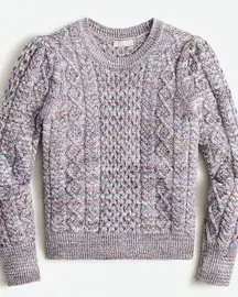 J. Crew Lavender Wool Marled Cable Knit Crewneck Sweater Women's Size Medium