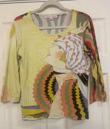 Roberta Fratelli Whimsycal Art Medium Blouse.      2659