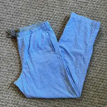 Gap blue pinstripe 100% woven cotton pj pant