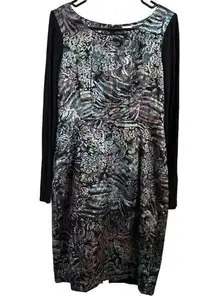 Tracy Reese Dress Size 10 Medium Tapestry Multicolor Shiny Cotton Polyester Wool