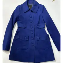 Jack‎ Wool Blend mid length Jacket Womens Size Small Blue pea coat