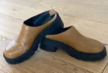 By Far Brown/Orange Clogs