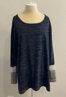 easel Dark and Light Grey Long Sleeve top