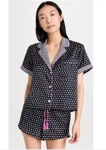 Rare Roller Rabbit x Lele Sadoughi Black Heart Polo Pajamas