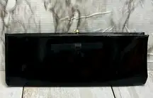 1960s Patent Leather Slim Black Clutch With Bow Detail Kiss-Lock Date Night