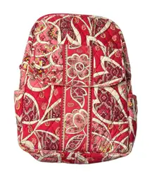 Vera Bradley Quilted "Rosey Posies" Red Backpack Handbag Bohemian Floral