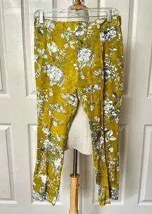 Anthropologie Elevenses Chartreuse Mindaro cropped pants