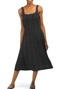 NWT Christian Lacroix Sleeveless Black Linen Blend Fit & Flare Dress Size Medium