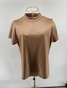 Olivia Jordan Woman's Short Sleeve Stretch T Shirt Nude Size Large