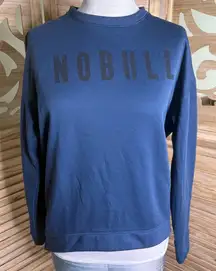 NOBULL Sweatshirt Size XS Blue Crew Neck Spell Out