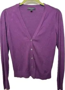 Banana Republic Silk Cashmere Cardigan Sweater in Purple - Size Small