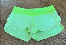 Lululemon Neon Yellow Speed Ups 2.5”