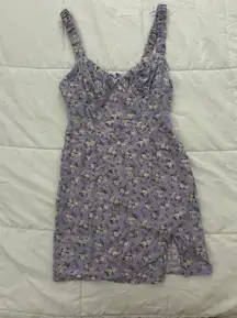 purple floral mini dress