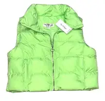 Miss Selfridge NWT  Neon Green Cropped Puffer Vest 4