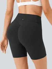 Halara UltraSculpt High Waisted Scrunch Butt Pocket Biker Shorts 7'', size large