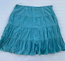 Eyeshadow Blue Tiered Midi Skirt Casual