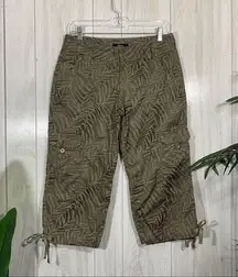 Express Y2K Trendy Animal Print Cargo Capri Pant size 4 *FLAWED*