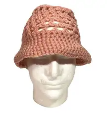 Pink Crochet Bucket Hat, Handmade Bubblegum Twee